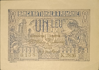 SD0037 Romania 1 leu 1915 foto