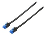 Cablul patch U/UTP 6a litat Cu PVC negru 1m 32AWG plat