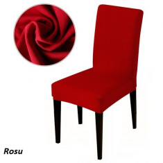 Set 4 huse scaun universale, elastice pentru scaunele de masa rosu foto