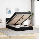 VidaXL Cadru de pat otoman cu saltea neagră 140x190cm catifea 3312550