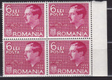 ROMANIA 1935 LP 113 LUNA BUCURESTILOR BLOC DE 4 TIMBRE MNH, Nestampilat