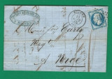 France 1865 Postal History Rare Cover + Content ROANNE to NICE D.331