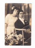 Fotografie tip CP miri, nedatata, uzata, Alb-Negru, Romania 1900 - 1950, Portrete