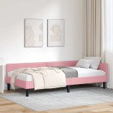 vidaXL Cadru de pat colțar Roz 100 x 200 cm Catifea și lemn laminat