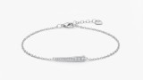 Cumpara ieftin Bratara din Argint 925 Minimal Tapered Bar Pave, 17 cm + 3 cm