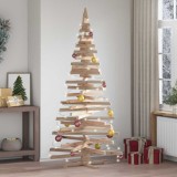 VidaXL Brazi de Crăciun cu suport natural 210 cm Lemn masiv de pin 42016708