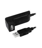 Cablu USB 2.0 A soclu mama - USB A mufa tata nichelat 1.5m negru