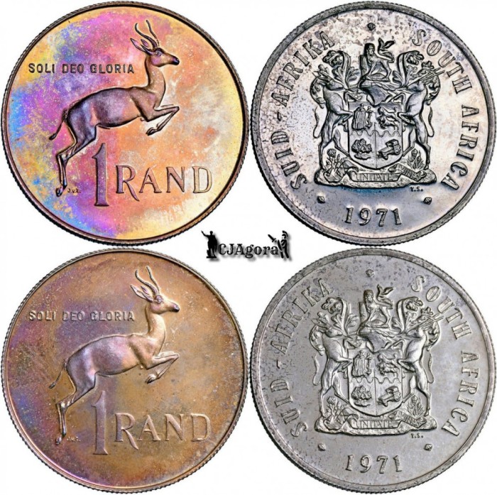 1971, 1 Rand (Hern#D287) - Africa de Sud - Proof CAMEO