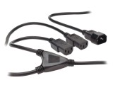 Cablu de Alimentare IEC C13 x2 la IEC C14 1.7m Negru 10A 250V