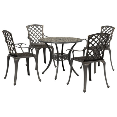 Set mobilier de gradina, 5 piese, bronz, aluminiu turnat GartenMobel Dekor foto