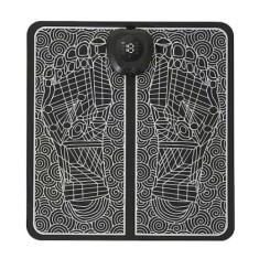 Aparat masaj picioare, cu vibratii, tip covoras, incarcare USB, ecran LED, alb/negru