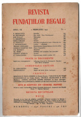 Revista Fundatiilor Regale febr/1942 S. Mehedinti, N. Davidescu I. Agarbiceanu foto