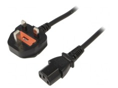 Cablu Alimentare 1,8m Negru 3x0,75mm2 BS 1363 la IEC C13 PVC