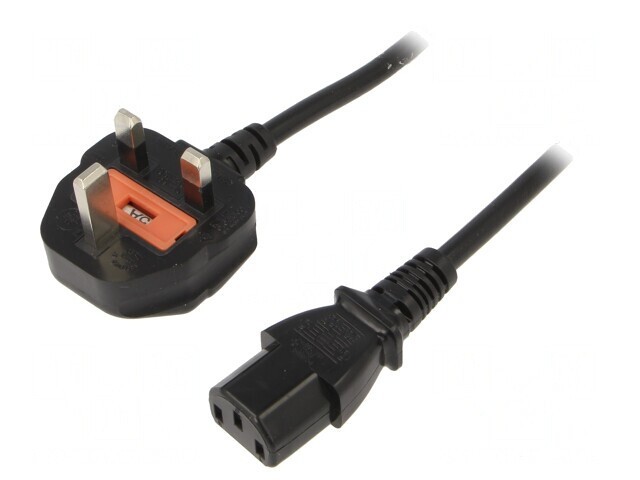 Cablu Alimentare 1,8m Negru 3x0,75mm2 BS 1363 la IEC C13 PVC