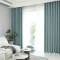 Draperie din catifea blackout cu rejansa transparenta cu ate pentru galerie, Madison, 150x220 cm, densitate 700 g/ml, Morning Blue, 1 buc