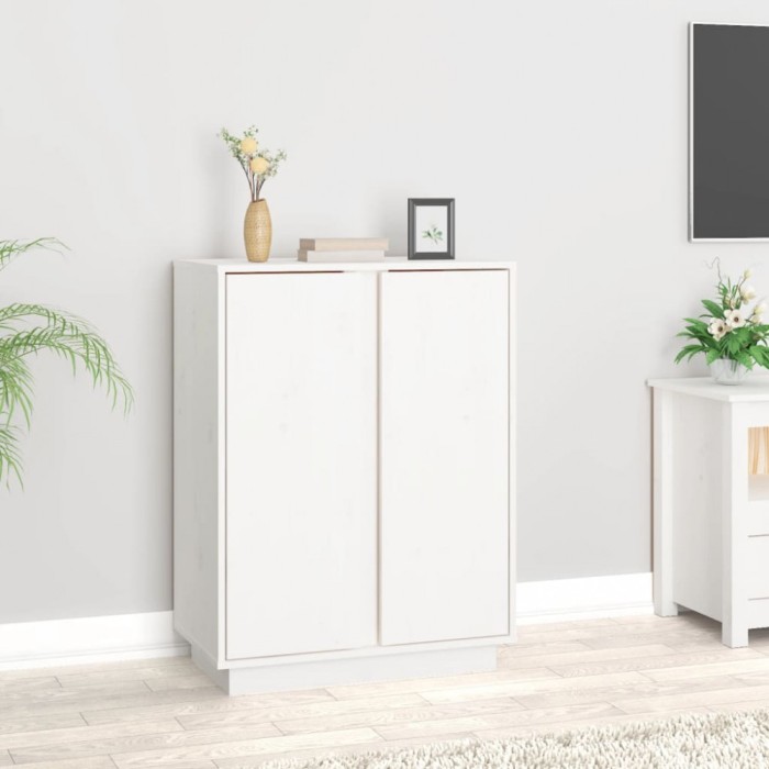 vidaXL Servantă, alb, 60x35x80 cm, lemn masiv de pin 814490