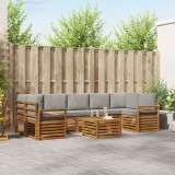 vidaXL Set de canapele de exterior 8 pcs Gri natural și deschis 3374531