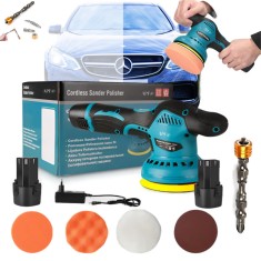 Masina de Polisat cu Excentric APF&reg; 12V, 125mm, 8 Trepte Viteza, 1 Baterie, Set 18 Accesorii + Bit Magnetic cu 2 Capete