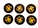 Suporturi floarea soarelui pe fundal negru, set 6 bucat suport pahare 41871