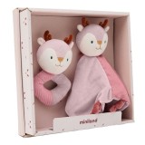 Set cadou bebe - zornaitoare si paturica moale de atasament Caprioara, de la 0