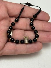 BRATARA AUR 14K - Cu bile - Cu Snur - Reglabila - 4g. - Doar 365lei/gr. !