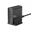 Incarcator Statie Tech-Protect DC80W, 80W, 3A, 2 x USB-A - 4 x USB-C, Negru