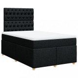 Cumpara ieftin Pat box spring cu saltea, negru, 120x190 cm, catifea