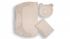 Set lenjerie patut + pernuta formare cap bebelus, Bumbac Egiptean, 60x120 cm, crem Relax KipRoom foto