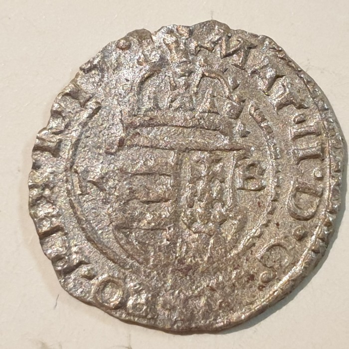 Ungaria 1 denar / denier 1613? argint Matthias ll