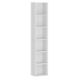 HOMCOM Bibliotecă Autoportantă și care Economisește Spațiu, 30x24x159 cm, Culoare Alb | Aosom Romania