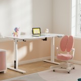 Birou, pro.tec, PXST-0122 Ringe, 120 x 60 cm, pal, otel, plastic, alb, reglabil pe inaltime HausGarden Leisure