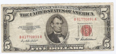 Statele Unite (SUA) 5 Dolari 1953 A - (Serie Red-81770891) P-381 foto