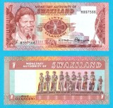 Swaziland (pick 1) 1 Lilangeni 1974 UNC serie: H897566; Haremul regelui; Prima bancnota din Swaziland