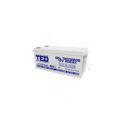 Acumulator AGM VRLA 12V 205A GEL Deep Cycle 525mm x 243mm x h 220mm M8 TED Battery Expert Holland TED003522 (1) foto