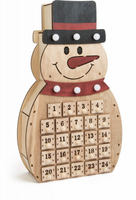 DECOR CRACIUN CALENDAR ADVENT SNOWMAN 40 CM foto