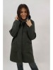 Palton Dama Midi Kaki/Camel Lamiar, Gluga, Buzunare, Fara Captuseala. Talie Unica (XS-M). 85% Poliester,Toamna