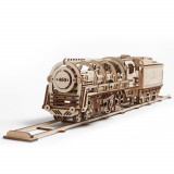 Puzzle 3D - Locomotiva cu vagon | Ugears