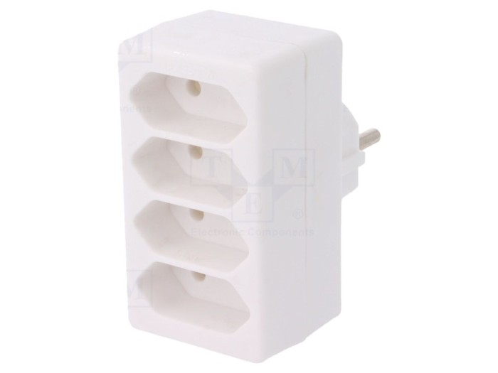 Conector Alimentare AC Splitter 2P Alb