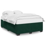 Cumpara ieftin Cadru de pat fara saltea, verde inchis, 140x190 cm, catifea