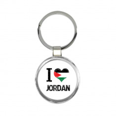 Iubesc Jordan : Cadou Breloc : Heart Flag Country Crest Iordanian Expat foto