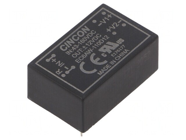 Convertor DC/DC 10W 43-160V la 12V/-12V EC6AW-110D12