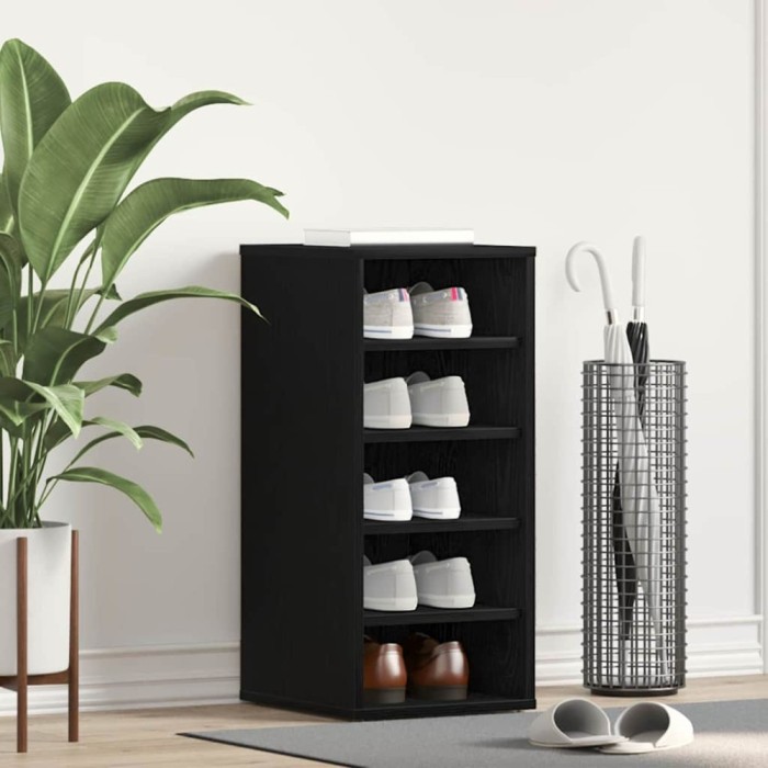 vidaXL Dulap pentru pantofi Stejar negru 32 x 35 x 70 cm Lemn compozit 862686