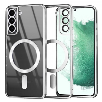 Husa MagSafe pentru Samsung Galaxy S22+ 5G S906, Techsuit, Luxury Crystal, Argintie foto