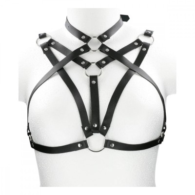 Eross top Open Bra and Rings S/M Black foto