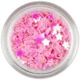 Confetti &icirc;n forma unor flori mici - roz deschis, INGINAILS