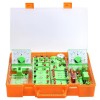 Kit Electricitate si Magnetism Junior, 66 Piese, Experimente Stiintifice, Circuite Electrice, Motor, Electromagnet, Volmetru, Ampermetru, STEM, 10+