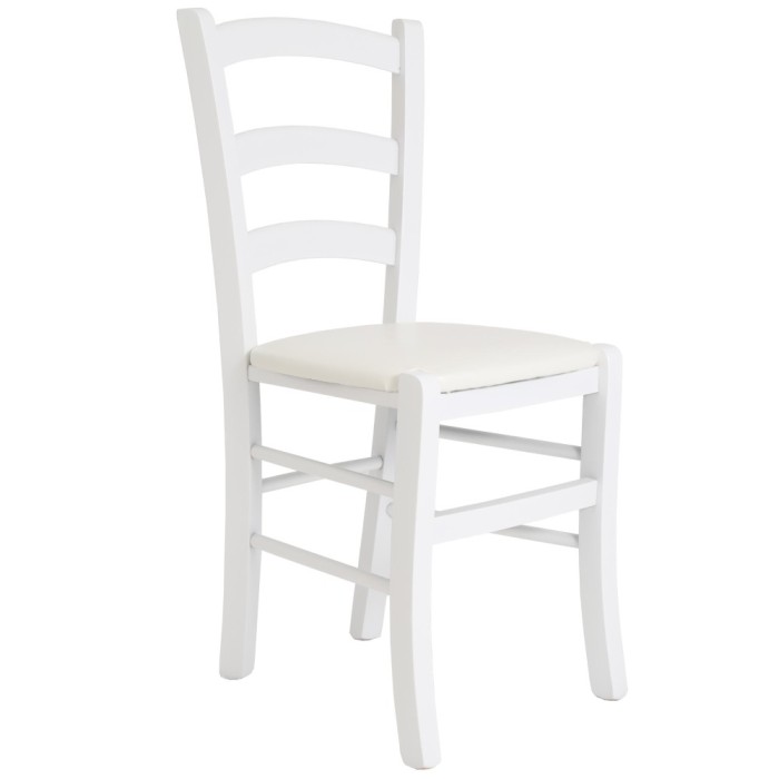 Scaun Paesana - cadru alb - imitatie piele alb - 21894