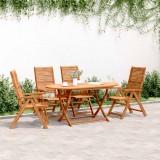 vidaXL Scaune grădină rabatabile 4 buc. 56x72x107 cm lemn masiv acacia 3214477