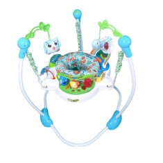 Saritor pentru copii cu centru de activitati WePro Store, Baby jumper, ajustabil pe inaltime, scaun rotativ 360&deg;, Sunete, Lumini, Accesorii atractive,