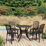 Cumpara ieftin Set mobilier bistro, 5 piese, bronz, aluminiu turnat